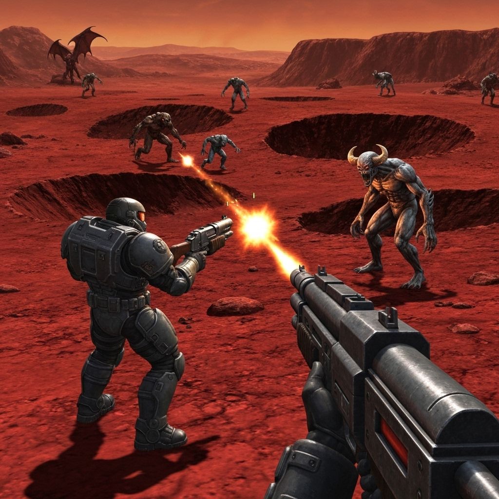 DOOM 1993 FPS clássico retro gameplay